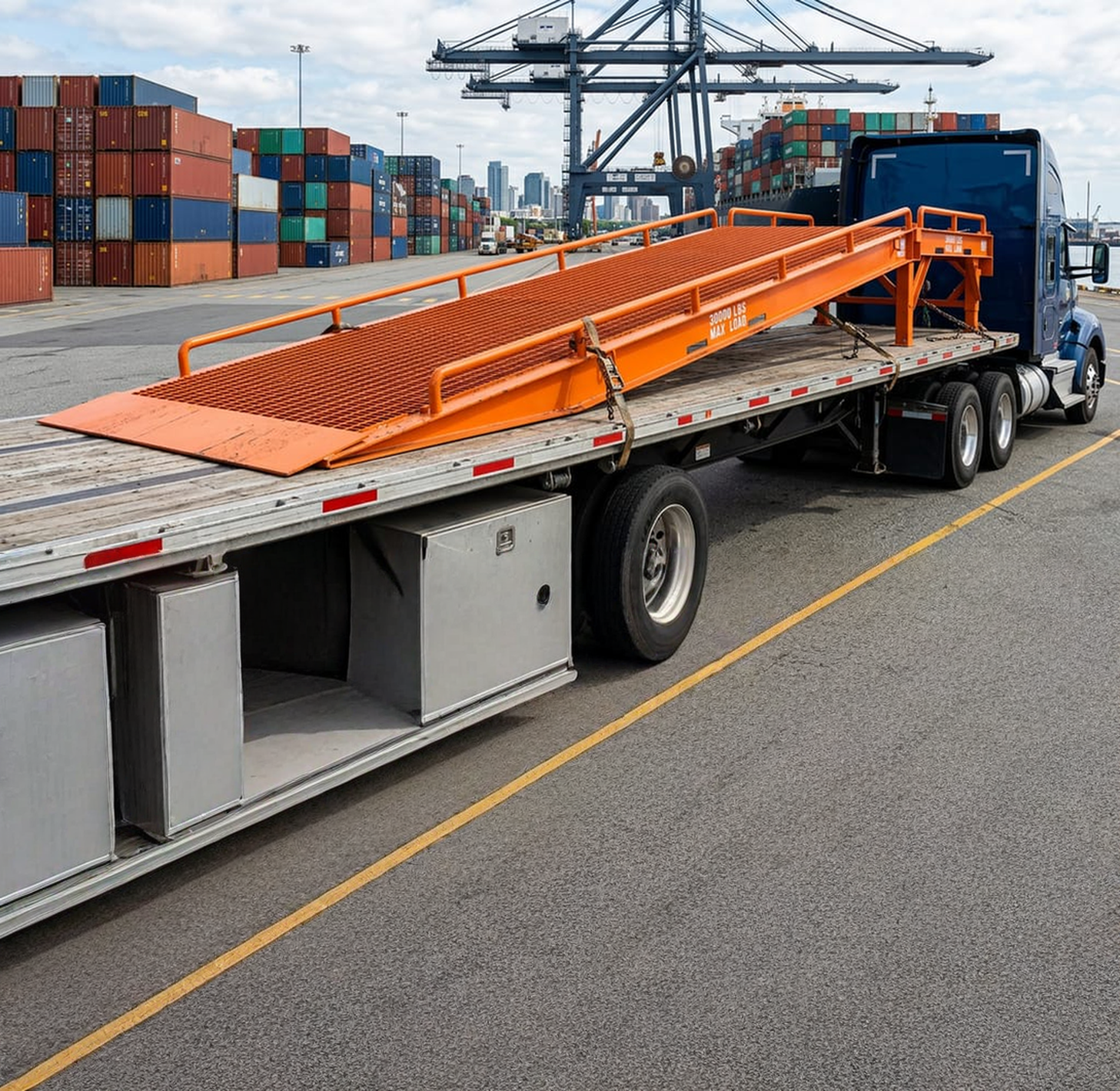 Forklift ramp feature